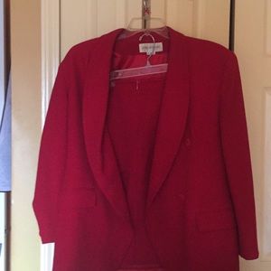 Bright red power suit! For when you are in charge!